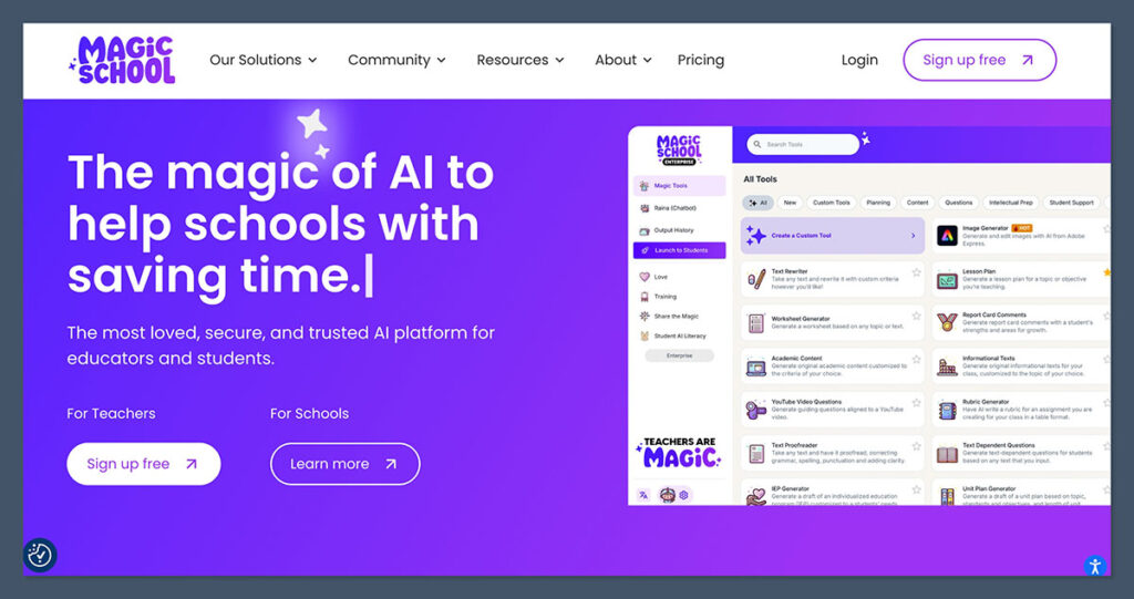 MagicSchool-AI Homepage
