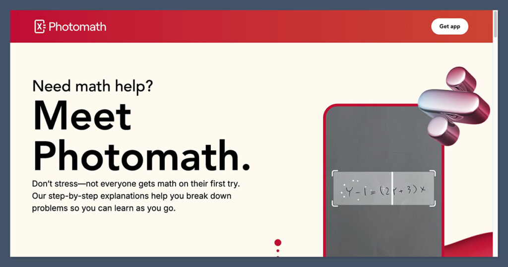 Photomath Homepage